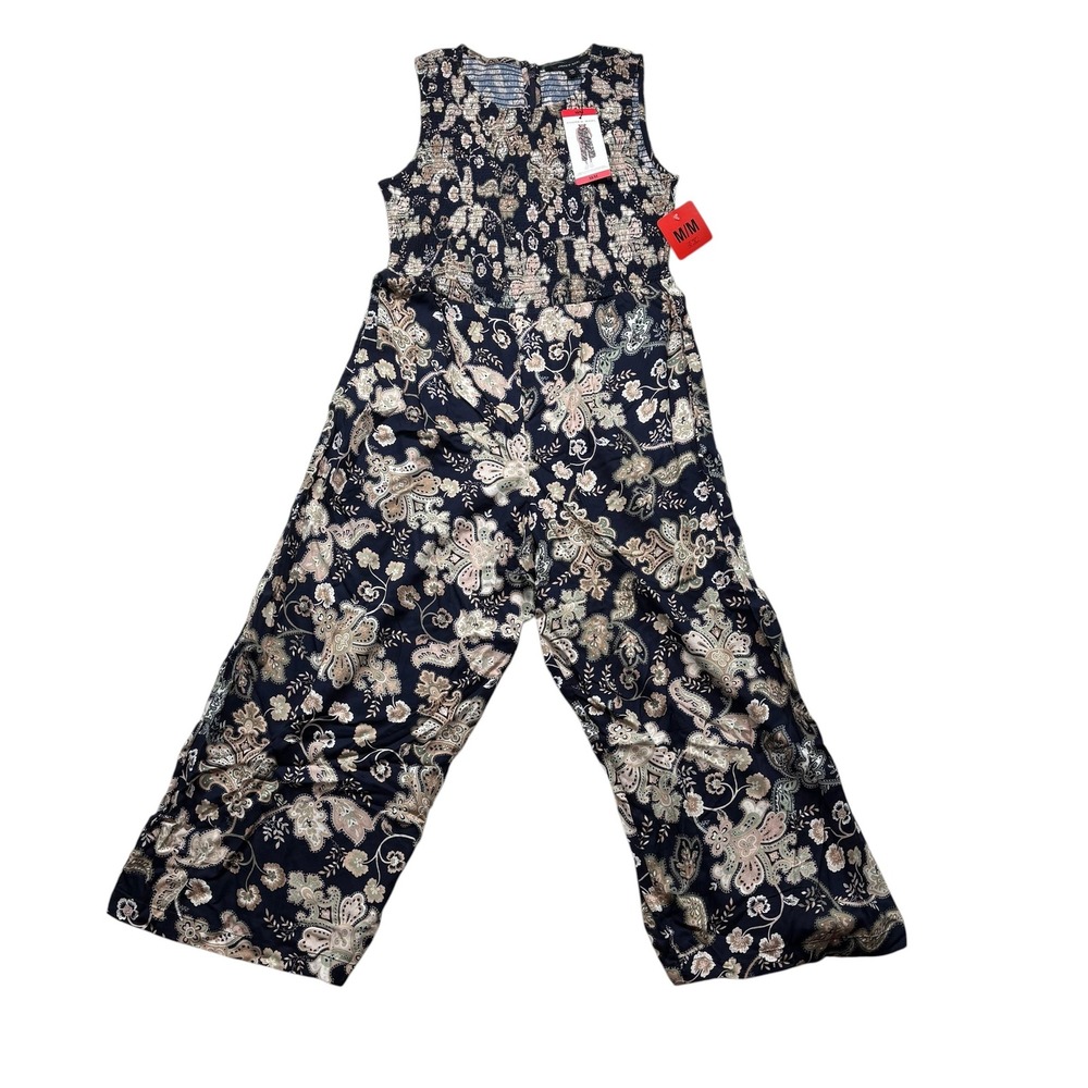 Andrew Marc Womens‎ Paisley Smocked Bodice Cropped Jumpsuit Floral M NWT #786